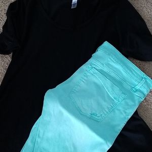 Mint green Ankle Jeans